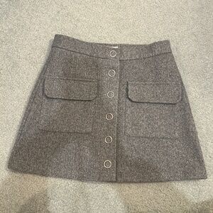 re:named Gray Wool-feel Mini Skirt Size S